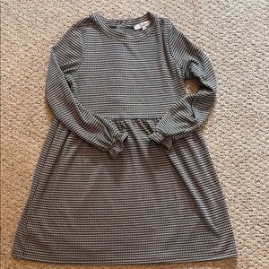 LOFT Gray Ribbed Long Sleeve Casual Sundress